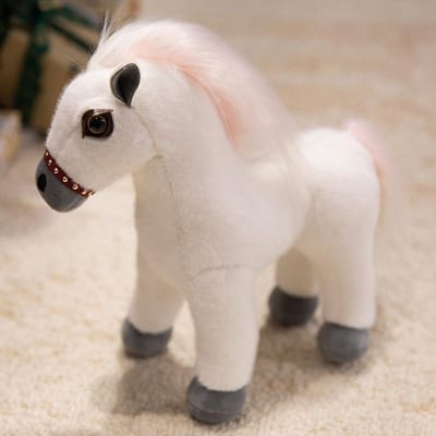 Poupée Mignonne Européenne Mian Poupée Cheval Simulation Jouet en Peluche Poney Selle Poupée Filles Cadeau 20cm