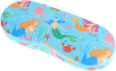 Kinder Brillenetui - Etui Kinderen - Bescherming Bril - Robuuste Hard Shell - 160x60x30mm - Lichtblauw Zeemeermin