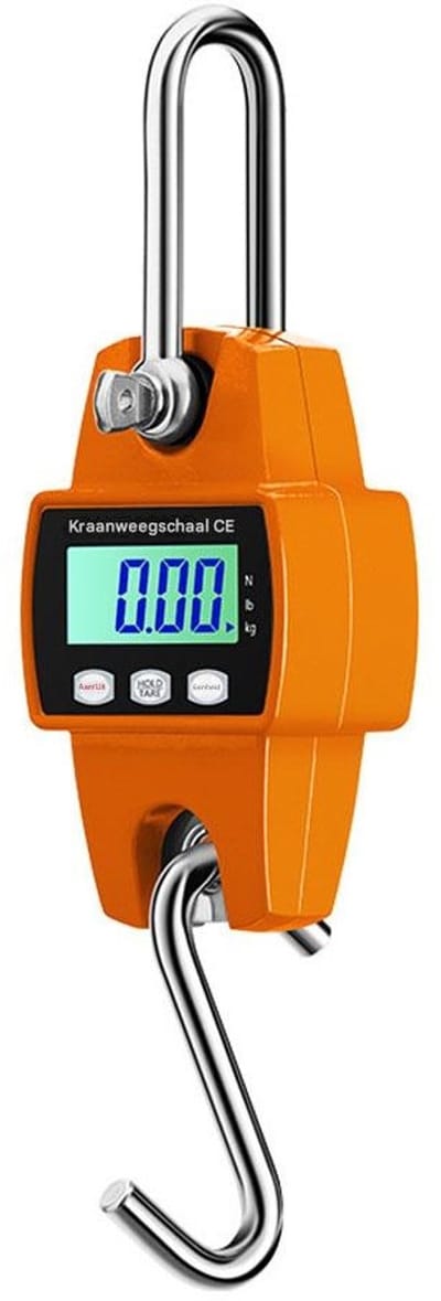 GELLDG Digitale hangweegschaal - 300 kg - Digitale aluminium hangweegschaal - Digitale bagageweegschaal met haak - Geschikt voor het wegen in havens, staalgrondstoffen en de visserij.