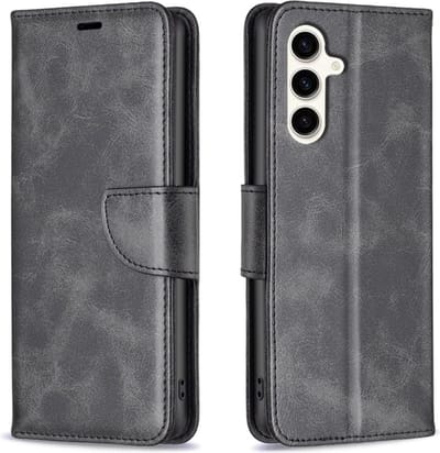 Luxe BookCover Hoes Etui geschikt voor Samsung Galaxy S23 FE EDITION Zwart