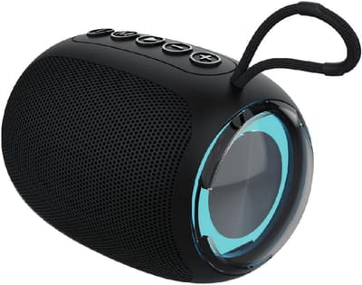 Draagbare Bluetooth Speaker Zwart met Micro-SD, FM Radio en RGB Verlichting