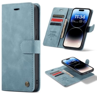 Casemania – iPhone 15 – 2 in 1 – Bookcase incl. Pasjeshouder – Lightblauw
