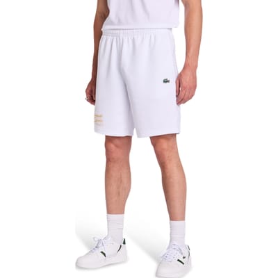 Lacoste Croc Korte Broeken Heren - Wit - Maat L - Poly Woven