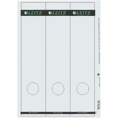 LEITZ® rugetiketten lang, via pc beletterbaar, rugbreedte 80 mm, zelfklevend 75 st., lichtgrijs