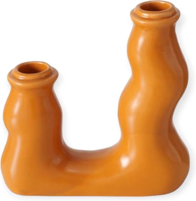 Boltze - Kandelaar - Kaarsenhouder - Limaro - Oranje - Keramiek - 15cm