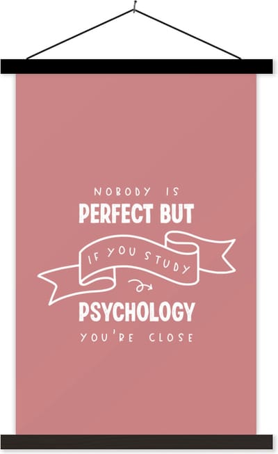 Posterhanger incl. Poster 40x60 cm - Schoolplaat - Psychologie - Studenten - Onderwijs - Studeer - Textielposter - Zwarte latten