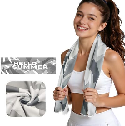 30x100 cm Koelhanddoek – Sneldrogende zomerhanddoek – Sporthanddoek – Yogamat-handdoek – Fitnesshanddoek om zweet af te vegen – Handdoek met print – Draagbare fitnesshanddoek – Unisex – Zweetafvoerend voor fitness, yoga, hardlopen, zwemmen en meer