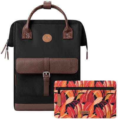 CABAIA - Rugzak Adventurer Large 23L Managua, Computercompartiment 15", Levenslange garantie, Brede opening - Zwart