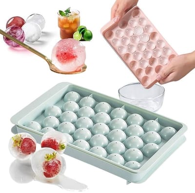 1-delige ijsbalvorm met 33 vakjes, ijsblokjesvorm voor bevroren whiskyballen, ijslollyvorm, cadeau voor het maken van lolly's, keukenaccessoire - Lichtblauw