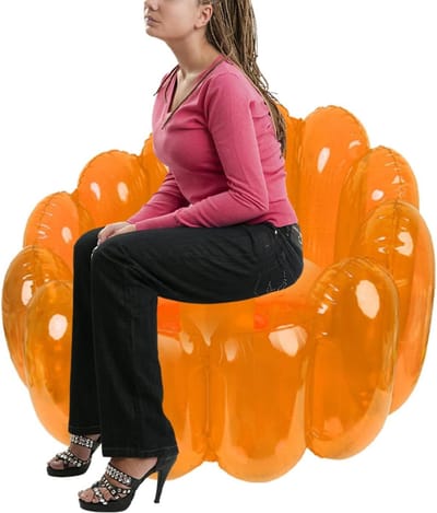Opblaasbare bank - Luchtbank Zitzakbank - Feest decoratie - Trendy design - 27x54x45 inch - Oranje