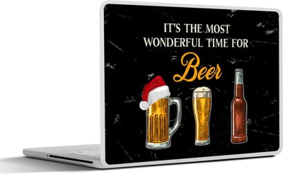 Laptop sticker - 12.3 inch - It's the most wonderful time for beer - Spreuken - Kerst - Bier - Quotes - 30x22cm - Laptopstickers - Laptop skin - Cover