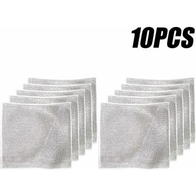 Torchon à vaisselle multi-usages en fil métallique, torchon à vaisselle humide et sec, torchon à vaisselle pour table de cuisson de cuisine, nettoyage quotidien des plats, comptoirs d'évier gray