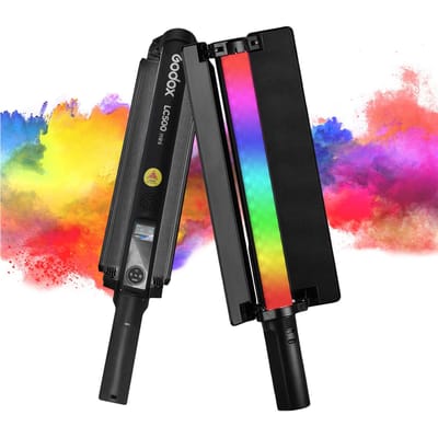 GODOX MINI LC500R 20W RGB Handheld Fotografielamp Draagbare LED-licht LED Wand 2470mAh Batterij zwart