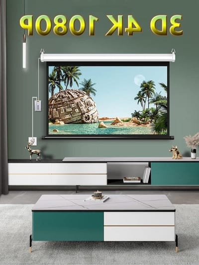 Gemotoriseerd projectiescherm - Automatisch scherm - Thuisbioscoop creëren - Dubbele bediening - 60 inch 4:3 - Zilver