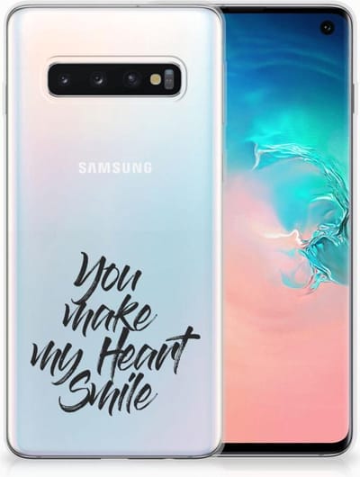 TPU Hoesje voor Samsung Galaxy S10 Siliconen hoesje met naam Heart Smile
