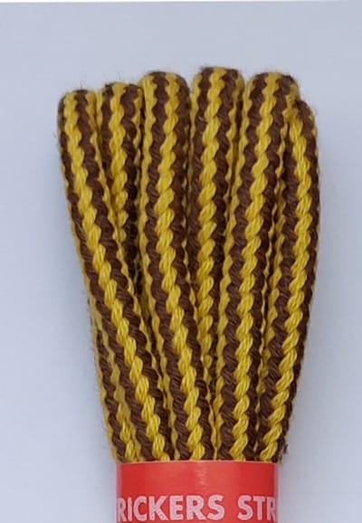 Strickers Veter - Bruin/Geel - Meerkleurig - Rond - Koord Veters - Lengte 120 cm - Dikte 4 mm - Bergschoen - Wandelschoen - Schoenveter