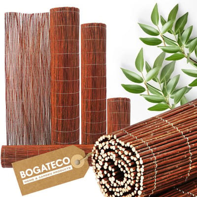 BOGATECO rieten mat privacyhek van hout | 80 cm hoog & 300 cm lang | Ideaal voor tuin, balkon en terras | Gemaakt in Europa