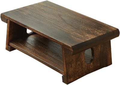 Opvouwbare Houten Tafel - Balkon Tafel Laptoptafel - Ontbijt en Thee - Natuurlijk Houtmateriaal - 70x34.5x28cm - Bruin