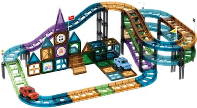 Eco Toys Autobaan 96 Stuks Magnetische Tegels Bouwstenen