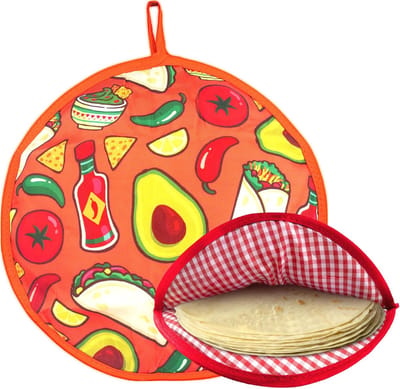 Geïsoleerde voedseltas - Geïsoleerde warmhoudtassen voor pannenkoeken, aardappelkoekjes en maïskoekjes — 2-pack — 30 x 30 cm — Wasbaar & magnetronbestendig — Leuke cartoonontwerpen