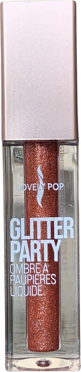 Lovely Pop Cosmetics - Glitter Party - Vloeibare Oogschaduw - Metallic - Glanzend - Glitter - Helder Koper - 05 Sour Peach