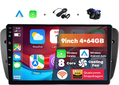 Boscer Autoradio - Geschikt voor Seat Ibiza 2013 - Android 15 - 9 Inch HD Touchscreen - 8-Core Snapdragon 4+64GB - Interne Koeling - Apple CarPlay & Android Auto - GPS, WiFi, Bluetooth - Camera & Microfoon
