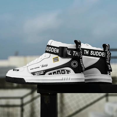 Casual herenschoenen, hoge sneakers, modieuze nieuwe herenschoenen, hoogwaardige antislip wandelschoenen, Zapatillas, grote maat 46 46 white