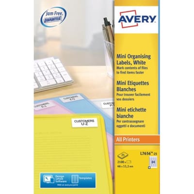 Huismerk Avery L7656-25 Laserprinter Etiket 46x11,1