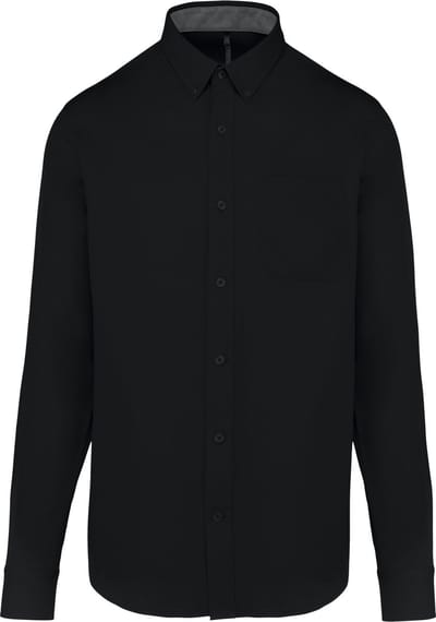 Kariban Herenoverhemd met lange mouwen van katoen Nevada K586 - Black - XS