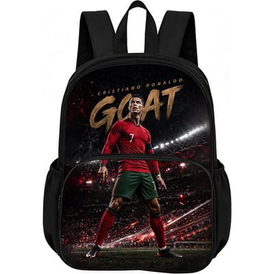 Leer, Reizen Schooltassen Ronaldo met Voorvak Rugzak Voetbalster Boekentas Beste Cadeau Voetbal Sport Rugzak