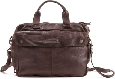 HAROLD'S Leren Business tas Laptoptas met laptopvak Submarine Businessbag Brown Donkerbruin