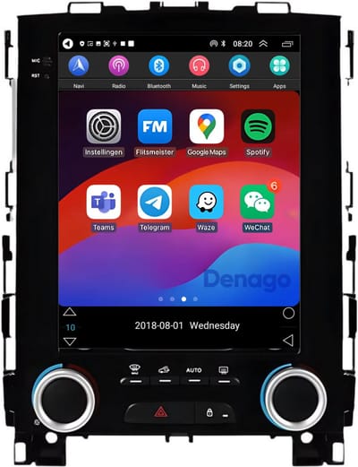 CarPlay autoradio geschikt voor Renault Koleos | 2017 t/m 2022 | Android 13 | Tesla Style | Draadloos Apple CarPlay & Android Auto | 2GB + 32GB | Denago DNG-A487 | 2025 model | 2017 2018 2019 2020 2021 2022 | Bluetooth & Wifi