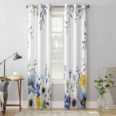 Lente Wilde Bloemen Tulp Bloemen Bladeren Raamgordijnen voor Woonkamer Luxe Slaapkamer Gordijn Keuken Jaloezieën Draperieën Gordijnen 135W x 60H(cm) x1