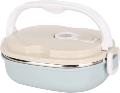 Thermos lunchbox - Bento box - Warme maaltijd meenemen - Stapelbaar en lekvrij - Eén laag - Zwart
