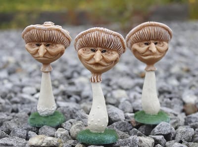 Miniatuur Paddenstoelen Tuinornamenten Set van 3 - Weerbestendig en Charmant