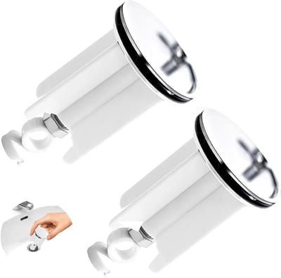 Set van 2 universele wastafelstoppen 40 mm, hoogte verstelbaar met rubber, chroom, geschikt voor afvoer en wastafel, duurzaam en roestvrij staal