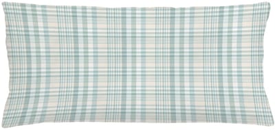 ABAKUHAUS Kussenhoes – Kadett Blauw-Beige, Pastel plaid – 90x40 cm
