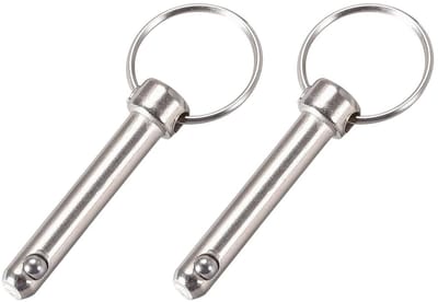 Quick Release Pins 8mm x 42mm - 2 Stuks Carbon Staal Trekpen voor Scheepsbouw en Boottoebehoren