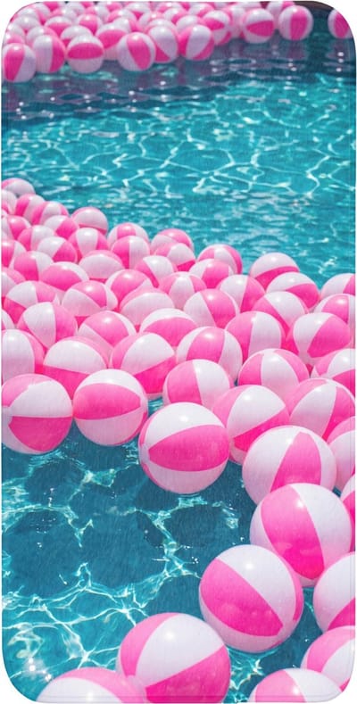 WC mat 60x120 cm - Antislip - Strandballen - Roze - Water - Toiletmat - Vloermat - Douchemat - Toilet tapijt - Toiletmatten