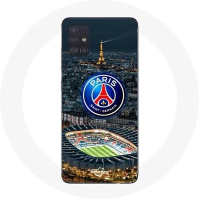 Coque - maniacase - Samsung Galaxy A51 - Noir - Souple - PSG Logo Tour Eiffel noir