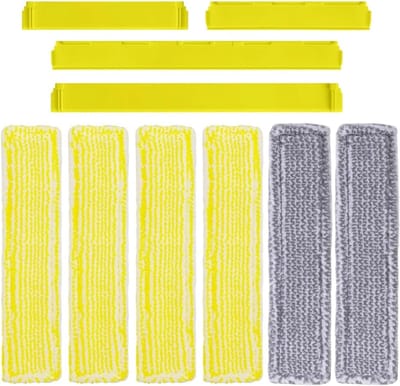 Raamwisser Accessoires - Reserveonderdelen Set - Streeploos Ramen - 10 Delige Set - Diverse Maten - Geel Grijs