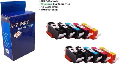 AtotZinkt Huismerk voor Canon PGI-570XL / CLI-571XL | Multipack van 10 Cartridges Pixma MG5700, MG5750, MG5751, MG5752, MG5753, MG6800, MG6850, MG6852, MG6853, MG7750, MG7751, TS5050, TS5051, TS5053, TS5055, TS6050, TS8050, TS9050
