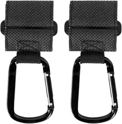 Kinderwagen Haken - Buggy Clips - Handen Vrij Houden - Eenvoudig met één hand - 8 Stuks - Zwart