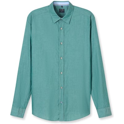OLYMP Casual Overhemd, Regular Fit, Kent, Smaragdgroen