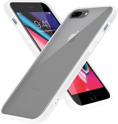 Cadorabo Hoesje geschikt voor Apple iPhone 6 PLUS / 6S PLUS / 7 PLUS / 7S PLUS / 8 PLUS in Mat Transparant - Hybride beschermhoes met TPU siliconen Case Cover binnenkant en matte plastic achterkant