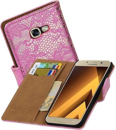 Bookstyle Wallet Case Hoesje Geschikt voor Samsung Galaxy A3 2017 A320F Roze