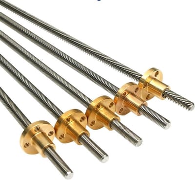 Loodschroef T6 - Draadstang Moer - Lineaire Beweging - Roestvrij Staal Koper - 6mm 2mm Steek - Zilverkleurig