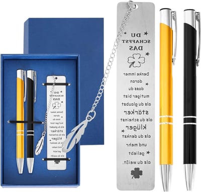 Inspirerende Cadeauset met 2 Uittrekbare Balpennen en Boekenleggerdoos, Perfect voor Familie, Vrienden en Collega's