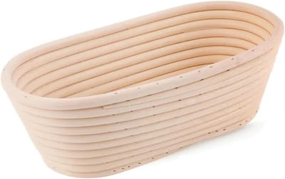 Brood Rijs Manden - Rotan Deeg Manden - Ambachtelijk Brood Maken - Behoudt Deegvorm - 17x12x6 cm - Houtkleur