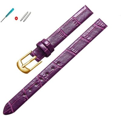 8mm 10mm Dames Meisjes Slanke Lederen Band Kwaliteit Horloge Accessoires Riem Slub Horlogeband Rose Gouden Pin Gesp 19mm gray